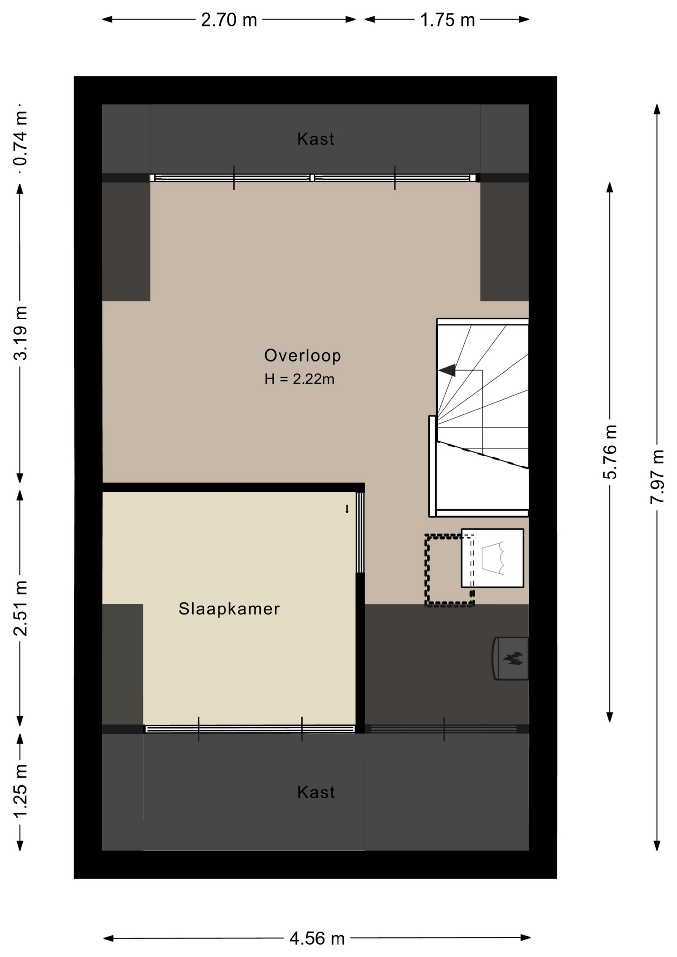 Plattegrond Tweede verdieping