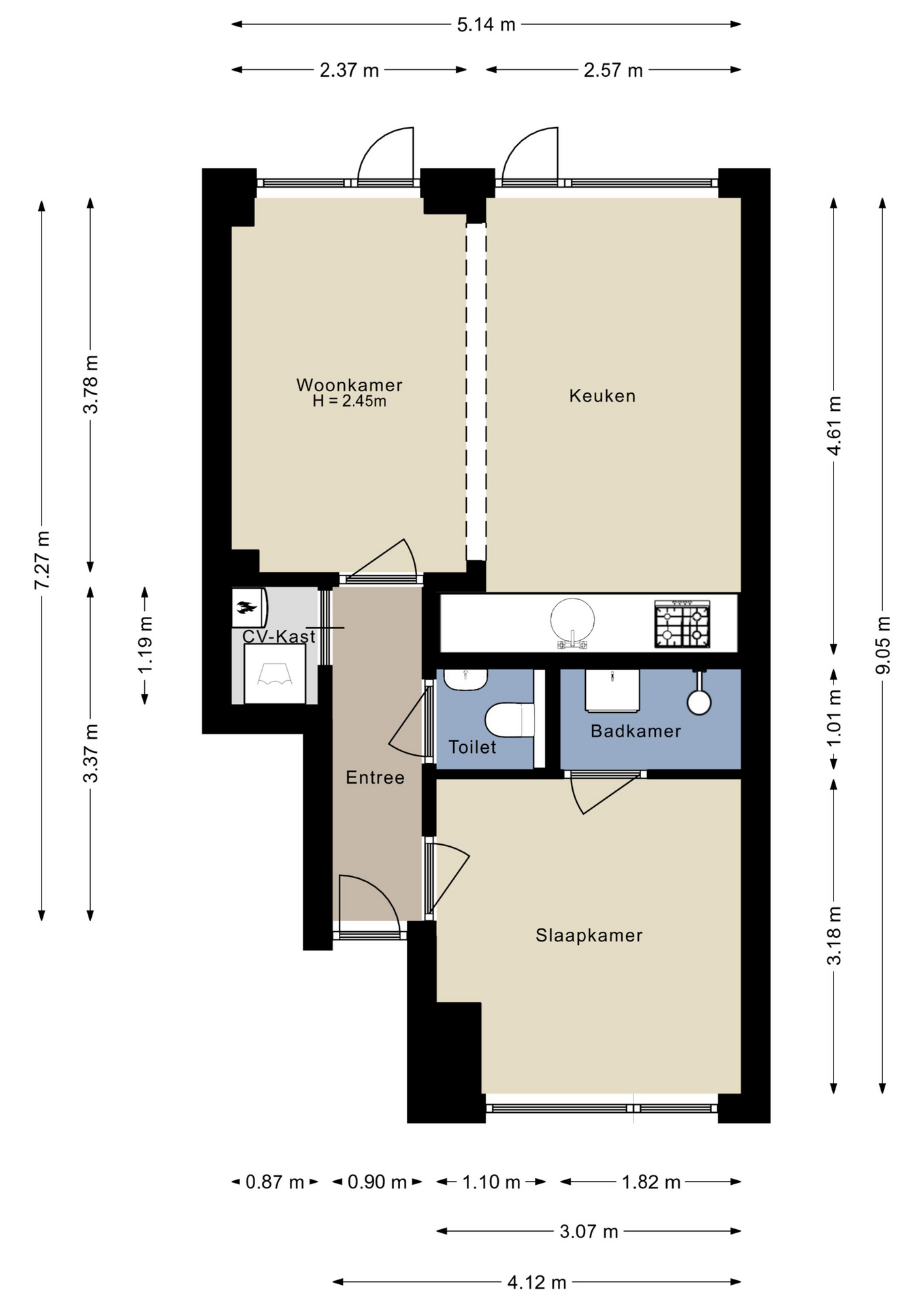 Plattegrond appartement