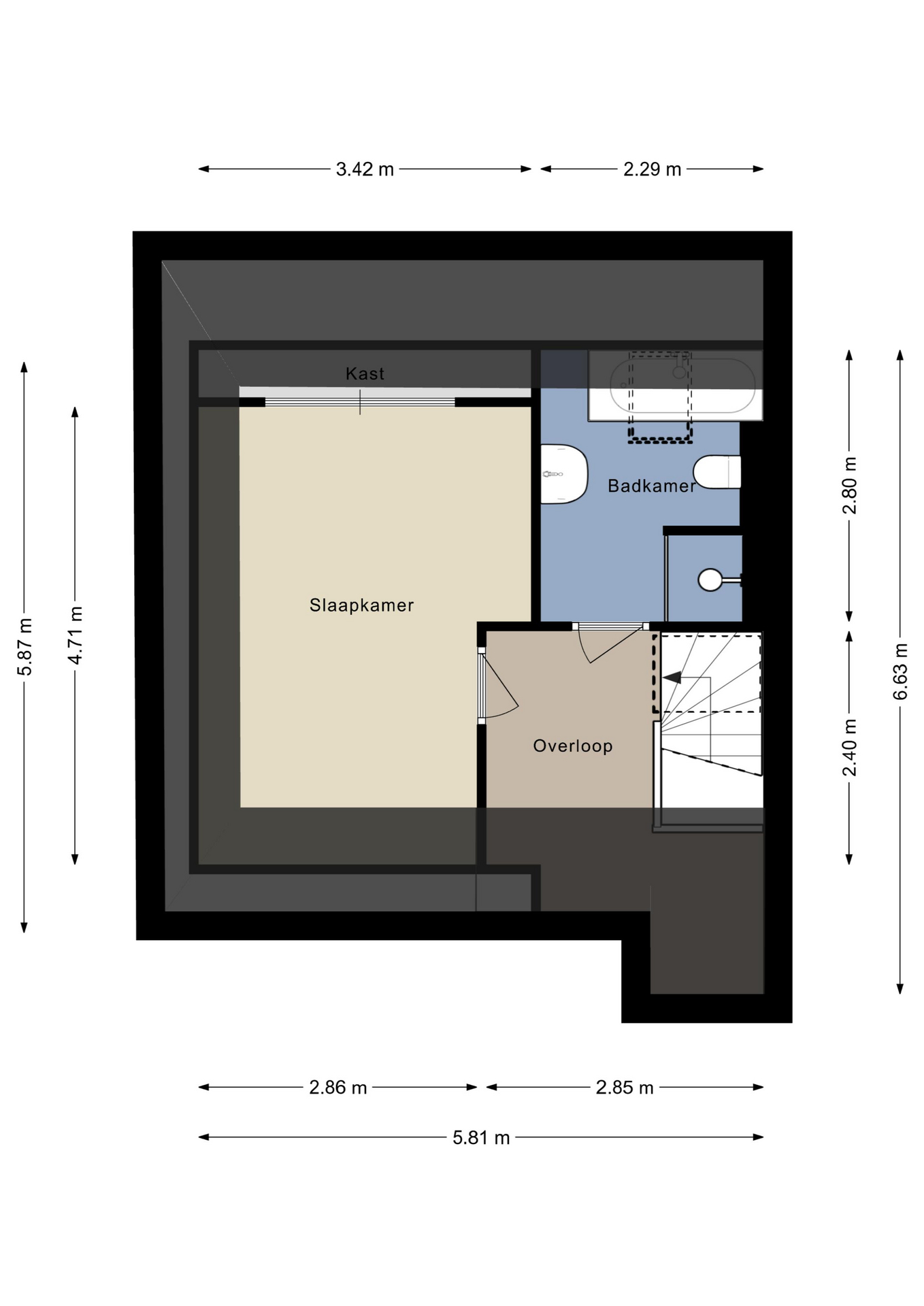 Plattegrond Tweede verdieping