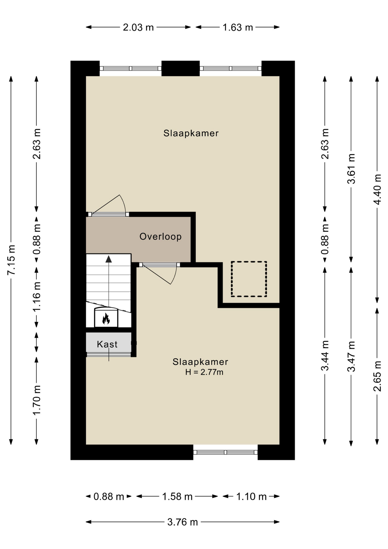 Plattegrond Tweede verdieping